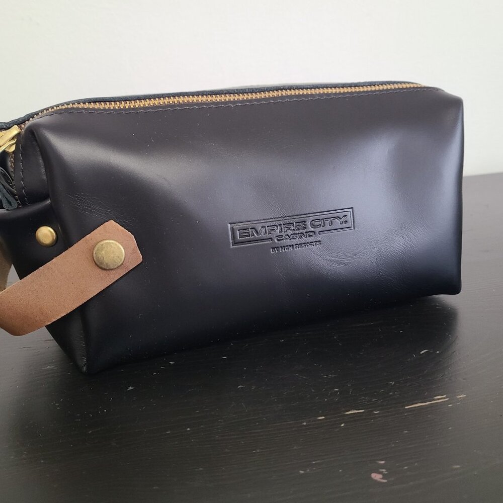 Rustico Leather Dopp Kit Men’s Travel Toiletry Bag Black